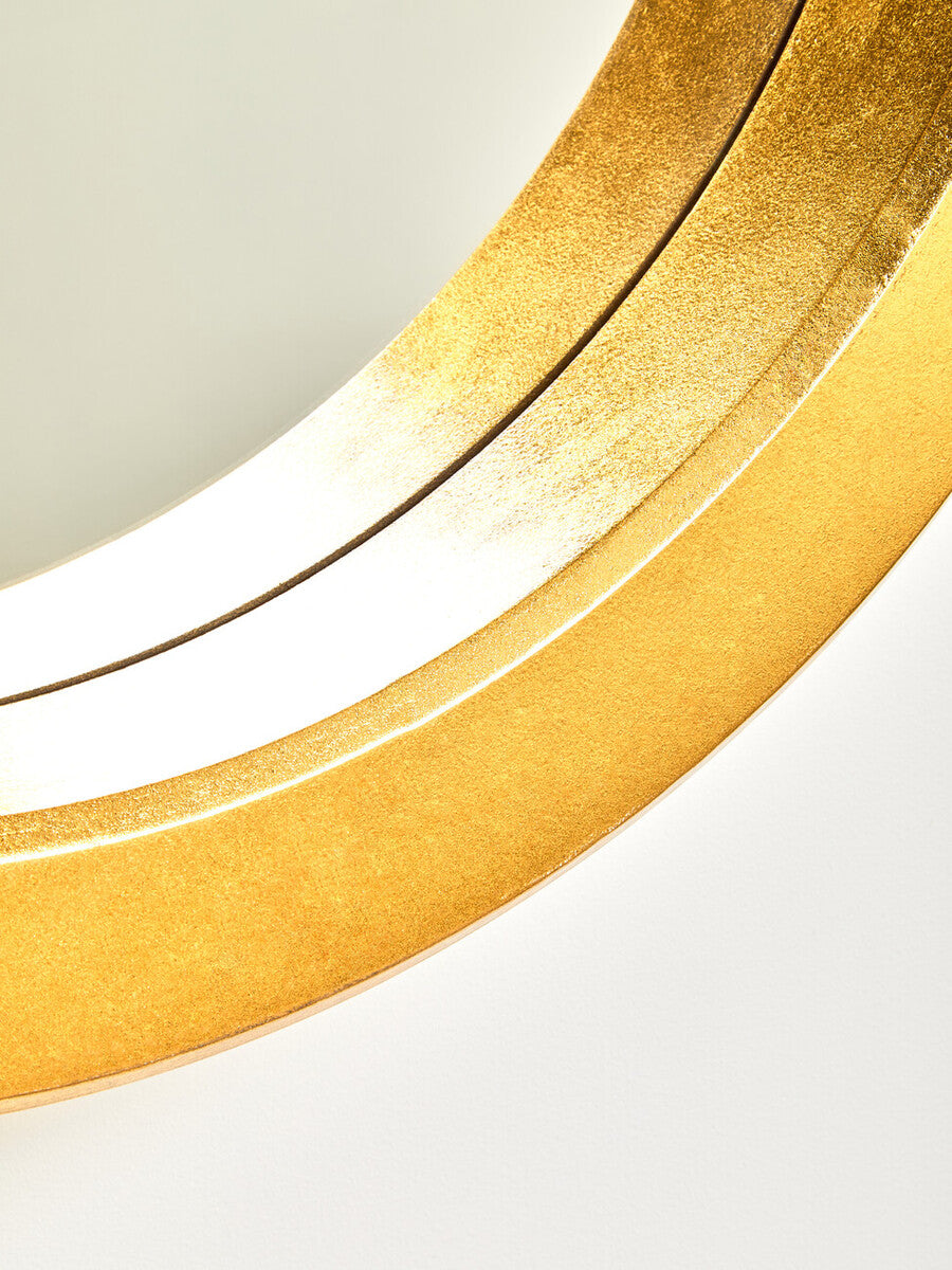 Orsina Matera Round Wall Mirror – Modern Gold Frame Statement Mirror