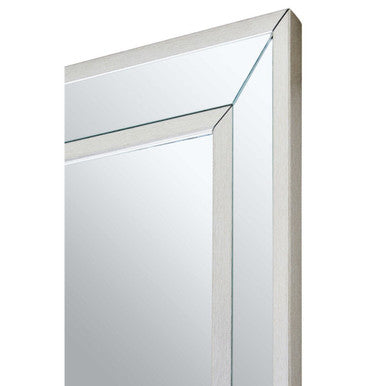 Orsina Yula Rectangular Wall Mirror | Silver Finish Bevelled Frame