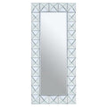 Orsina Yula Pyramid Edged Wall Mirror – Silver Faceted Rectangular Frame