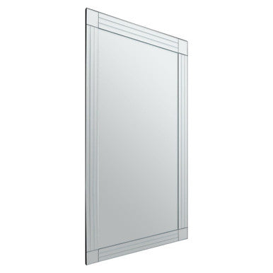 Orsina Sana Large Rectangular Wall Mirror – Bevelled Linear Detail
