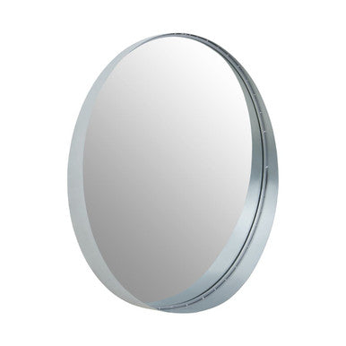 Orsina Avento Large Round Silver Wall Mirror – Contemporary Iron Frame