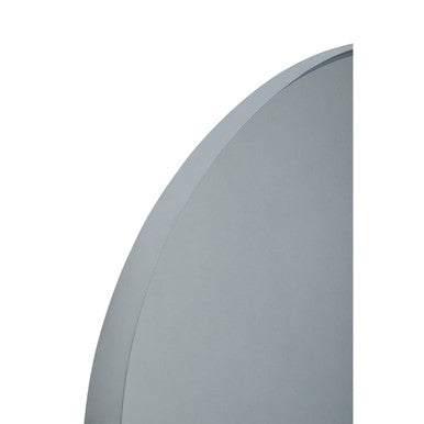 Orsina Avento Large Round Silver Wall Mirror – Contemporary Iron Frame