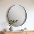 Orsina Avento Large Round Silver Wall Mirror – Contemporary Iron Frame