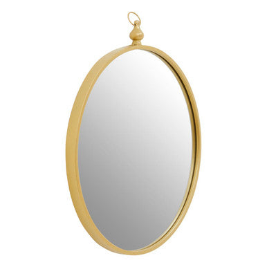 Orsina Avento Gold Round Wall Mirror with Decorative Hanging Hook