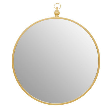 Orsina Avento Gold Round Wall Mirror with Decorative Hanging Hook