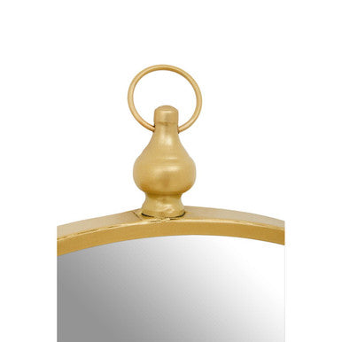 Orsina Avento Gold Round Wall Mirror with Decorative Hanging Hook