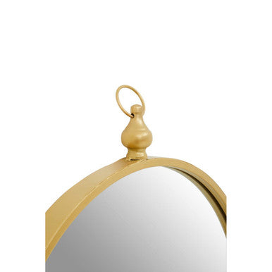 Orsina Avento Gold Round Wall Mirror with Decorative Hanging Hook