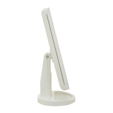 Orsina Cassini Tri-Fold LED Makeup Mirror – White Tabletop Vanity