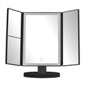 Orsina Cassini Tri-Fold LED Makeup Mirror – Black Tabletop Vanity