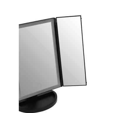 Orsina Cassini Tri-Fold LED Makeup Mirror – Black Tabletop Vanity