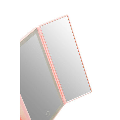 Orsina Cassini Tri-Fold LED Makeup Mirror – Pink Vanity Table Mirror