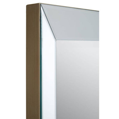 Orsina Holmes Large Champagne Wall Mirror | Rectangular Wooden Frame