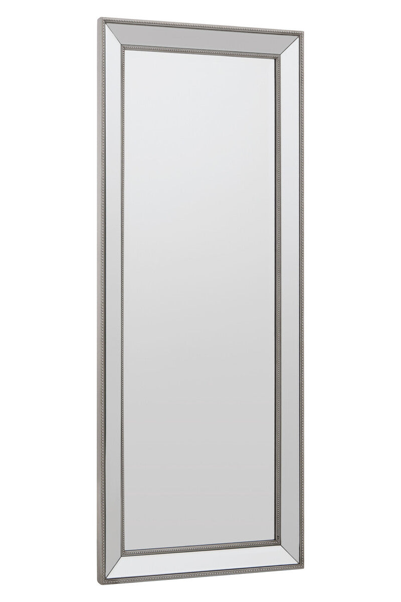 Orsina Holmes Silver Wall Mirror – Rectangular Wood Frame Accent