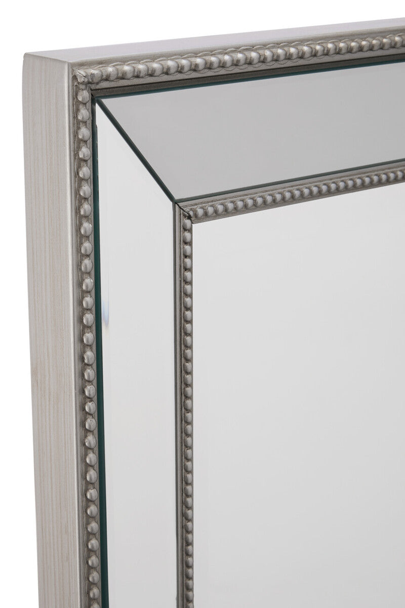 Orsina Holmes Silver Wall Mirror – Rectangular Wood Frame Accent
