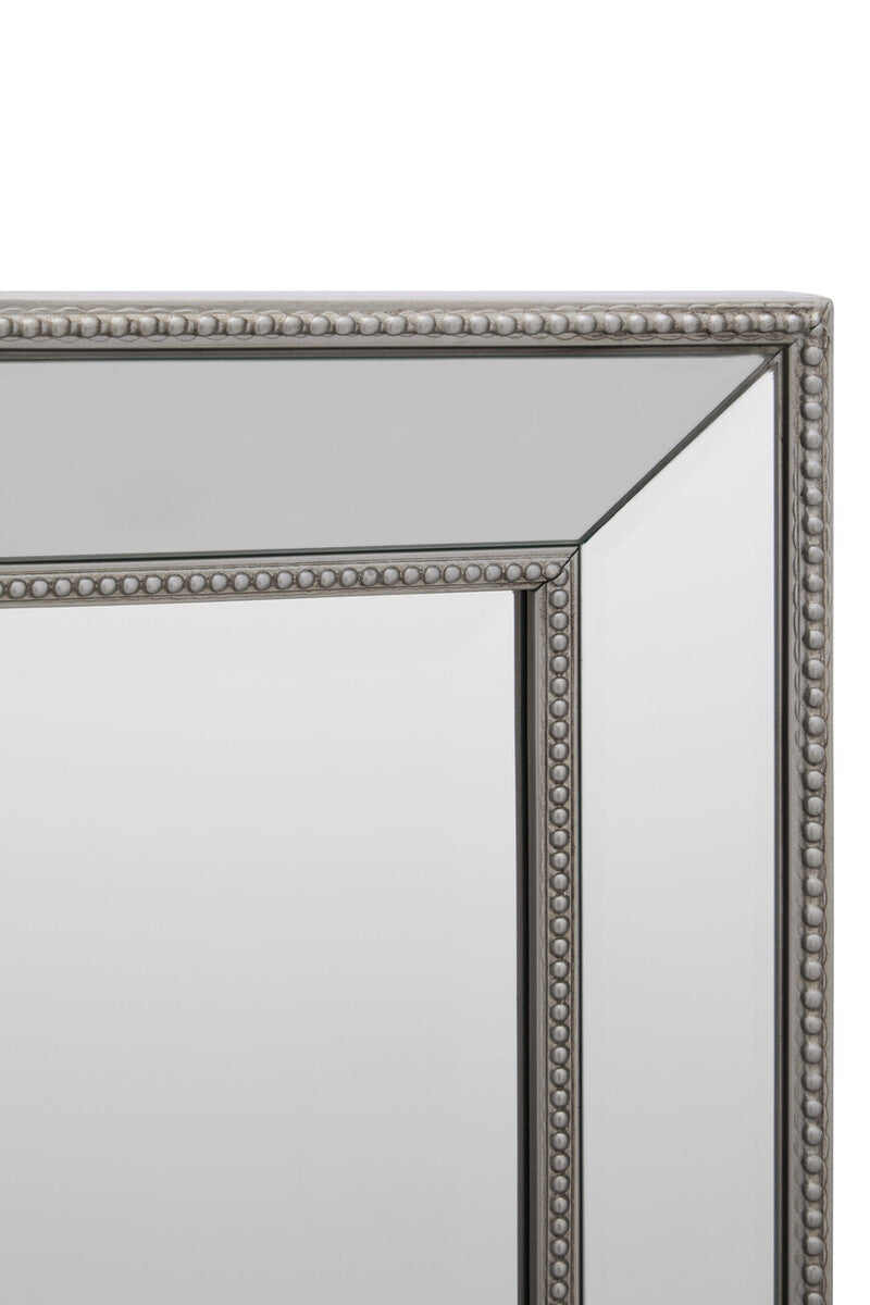 Orsina Holmes Silver Wall Mirror – Rectangular Wood Frame Accent