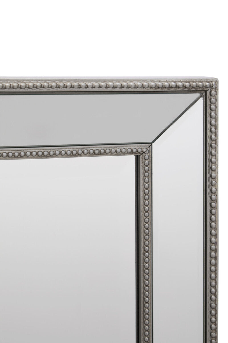 Orsina Holmes Silver Wall Mirror – Rectangular Wood Frame Accent