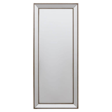 Orsina Holmes Champagne Wall Mirror – Small Wooden Frame Rectangular