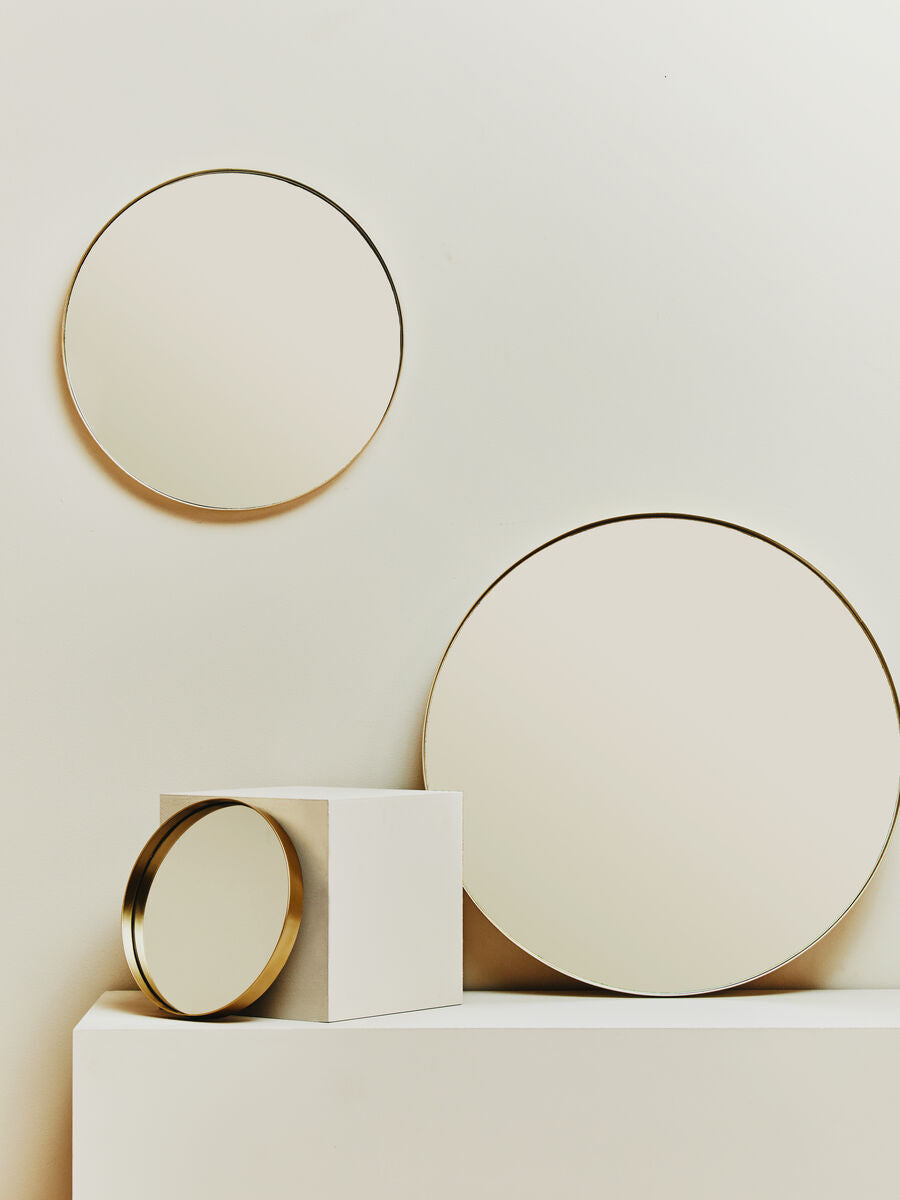 Orsina Cindy Small Round Wall Mirror – Gold Finish Minimalist Decor