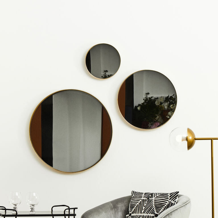 Orsina Cindy Small Round Wall Mirror – Gold Finish Minimalist Decor