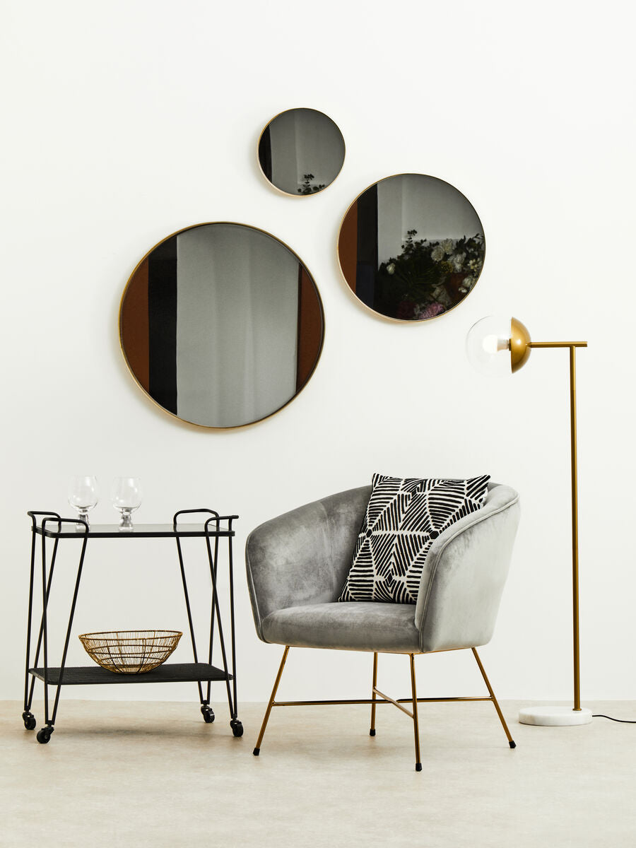 Orsina Cindy Small Round Wall Mirror – Gold Finish Minimalist Decor