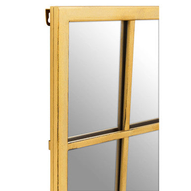 Orsina Charlene Brushed Gold Rectangular Wall Mirror | 9-Panel Grid
