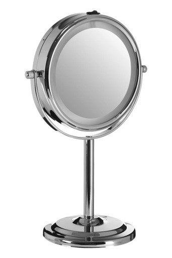 Orsina Cassini LED Table Mirror | Chrome Finish 2x Magnification