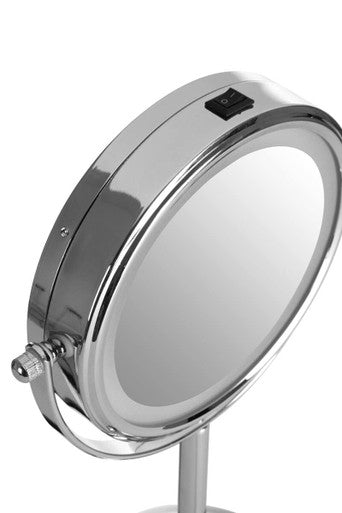Orsina Cassini LED Table Mirror | Chrome Finish 2x Magnification