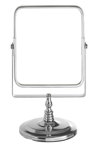 Orsina Cassini Chrome Table Mirror | Dual-Sided 2x Magnifying Vanity