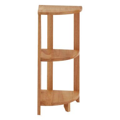 Orsina Heva 3-Tier Corner Shelf Unit – Tropical Hevea Wood Display