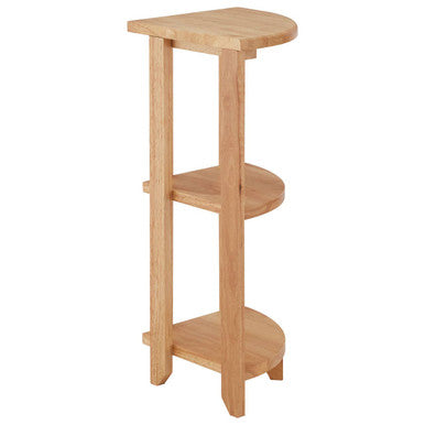 Orsina Heva 3-Tier Corner Shelf Unit – Tropical Hevea Wood Display