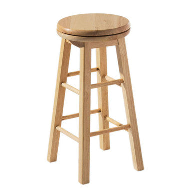 Orsina Chester Swivel Bar Stool – Natural Hevea Wood Revolving Seat