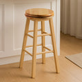Orsina Chester Swivel Bar Stool – Natural Hevea Wood Revolving Seat