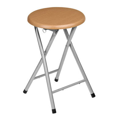 Orsina Hinata Folding Stool – Wood Veneer Seat & Space-Saving Design