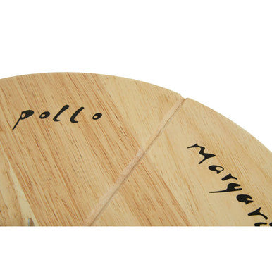 Orsina Rubberwood Pizza Board Set with Cutter and Slicing Guides