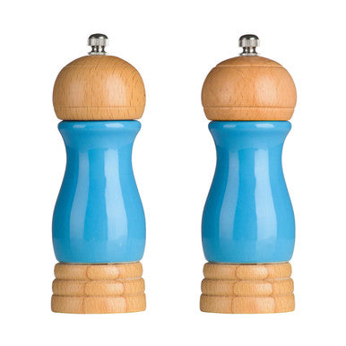 Orsina Blue High Gloss Salt and Pepper Mill Set – Solid Wood Grinders