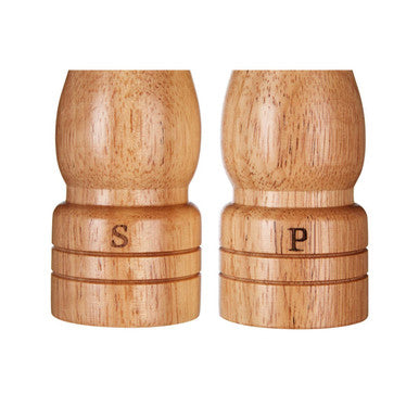 Orsina Rubber Wood Salt and Pepper Mill Set – 20.3cm Ceramic Grinders