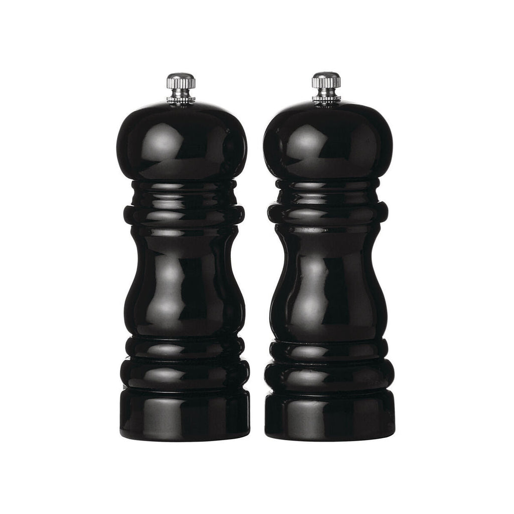 Orsina Salta Salt and Pepper Set – 14cm Black High Gloss Grinders