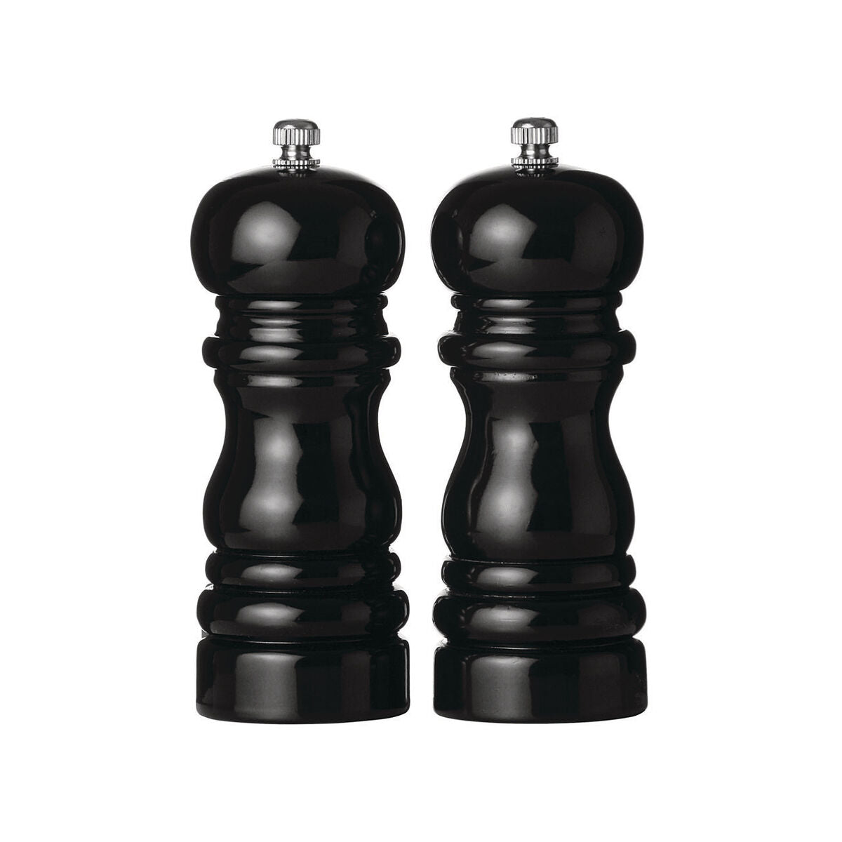 Orsina Salta Salt and Pepper Set – 14cm Black High Gloss Grinders