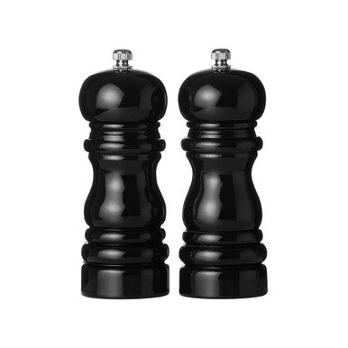 Orsina Salta Salt and Pepper Set – 14cm Black High Gloss Grinders
