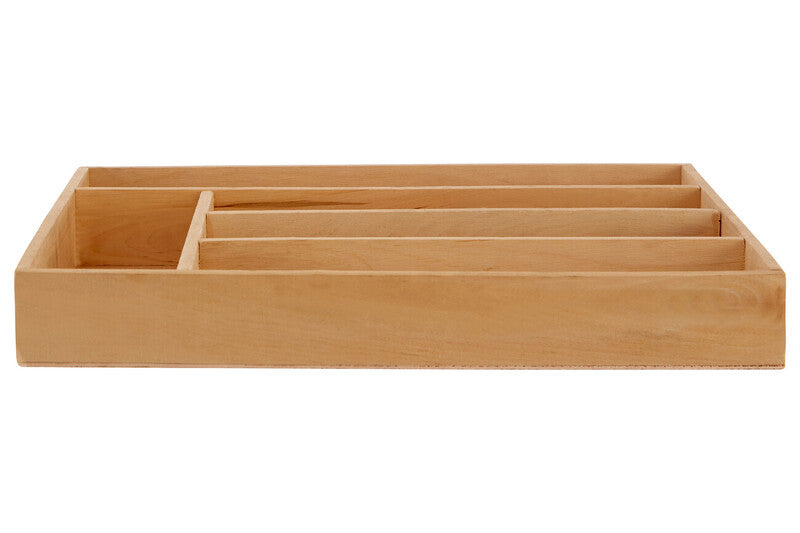 Orsina Birchwood 5 Compartment Cutlery Tray | Kitchen Drawer Organizer