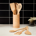 Orsina 6-Piece Bamboo Kitchen Tool Set with Holder | Nonstick Safe