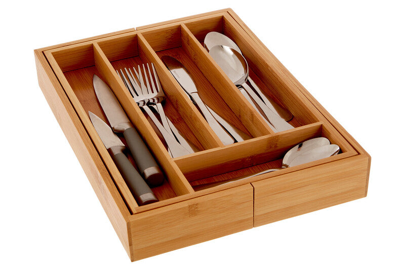 Orsina Aleki Bamboo Expandable Cutlery Tray – Small Kitchen Drawer Organizer
