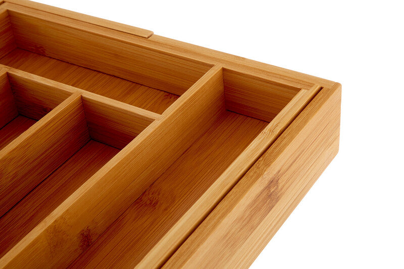 Orsina Aleki Bamboo Expandable Cutlery Tray – Small Kitchen Drawer Organizer