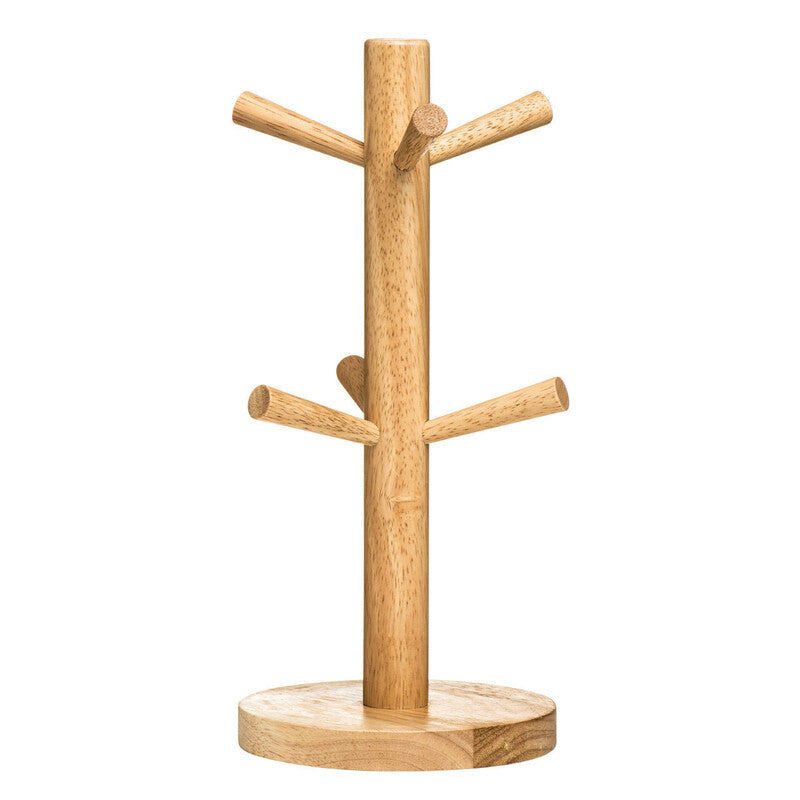 Orsina Soka Rubberwood 6-Cup Mug Tree | Kitchen Countertop Organizer