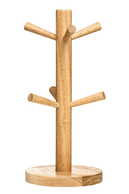 Orsina Soka Rubberwood 6-Cup Mug Tree | Kitchen Countertop Organizer