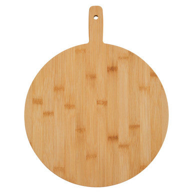 Orsina Aleki Bamboo Round Chopping and Serving Board with Paddle Handle