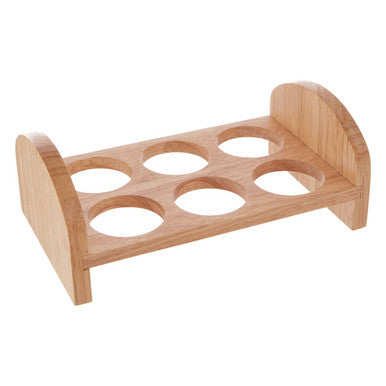 Orsina Nash 6-Hole Rubberwood Egg Rack | Rustic Kitchen Storage