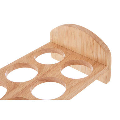 Orsina Nash 6-Hole Rubberwood Egg Rack | Rustic Kitchen Storage