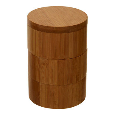 Orsina Bessan Bamboo 3-Tier Stackable Cylindrical Storage Set