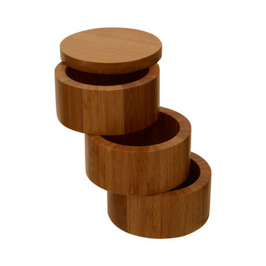 Orsina Bessan Bamboo 3-Tier Stackable Cylindrical Storage Set